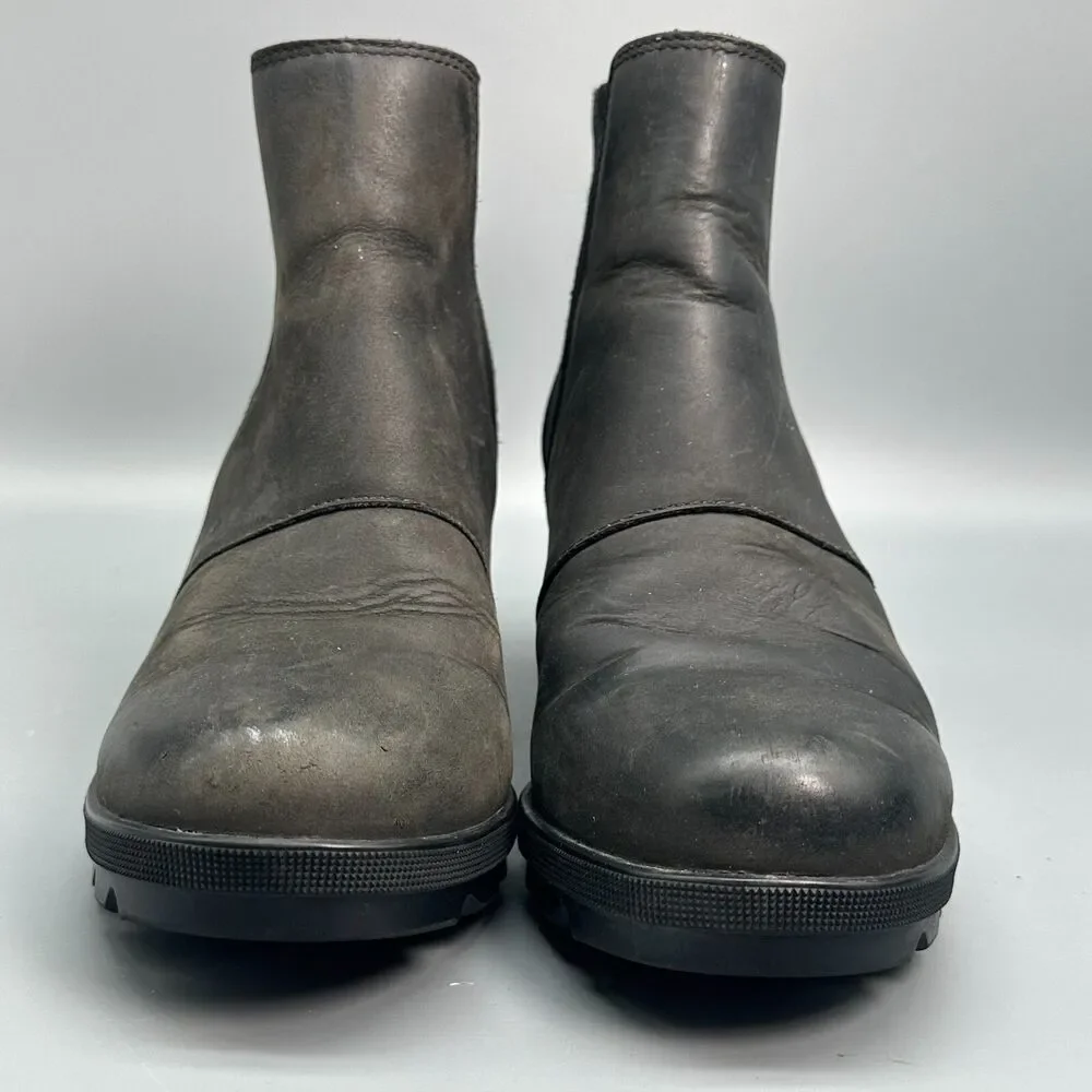 Sorel Joan of Arctic Wedge II Women's 6.5 Black Round Toe Pull On Chelsea Boots